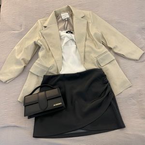 Faux Leather Blazer